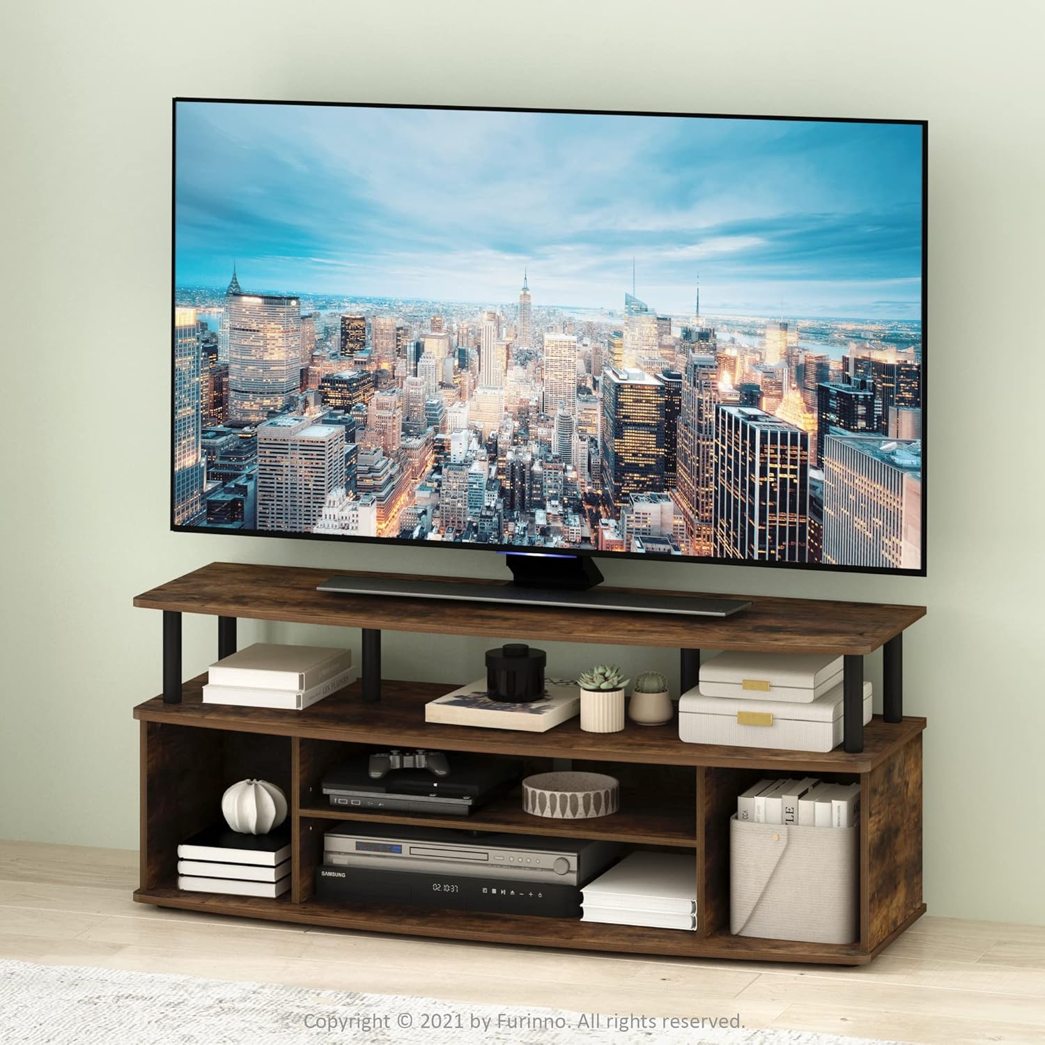 Furinno Jaya - Soporte grande para centro de entretenimiento, para televisor de...