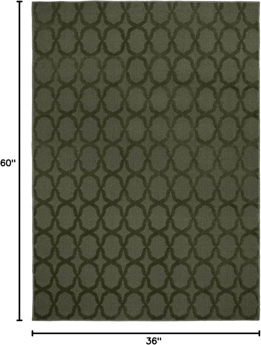 Garland Rug Sparta - Alfombra antideslizante de polipropileno marrón enrejado,...
