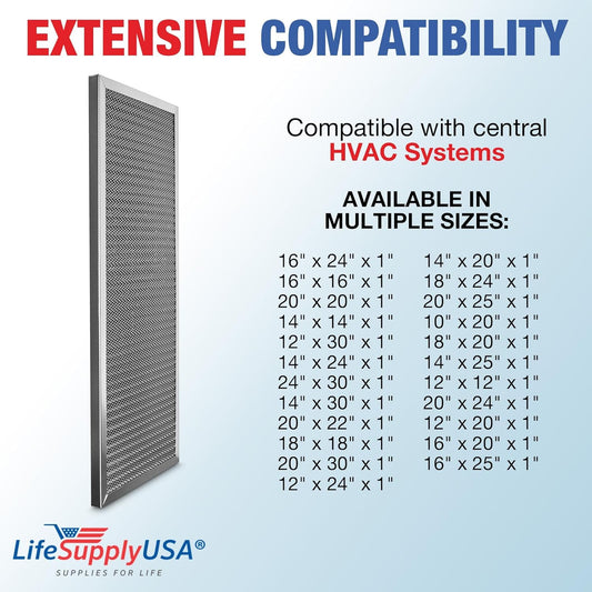 LifeSupplyUSA MERV 8 - Filtro de aire electrostático de 12 x 30 x 1 pulgadas,...