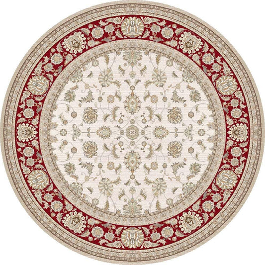 Alfombra de área de 5 x 5 pies, ultrafina, oriental, color rojo crema,