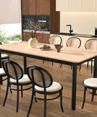 Mesa de comedor para 6 personas, mesa de comedor de madera de 59 pulgadas para