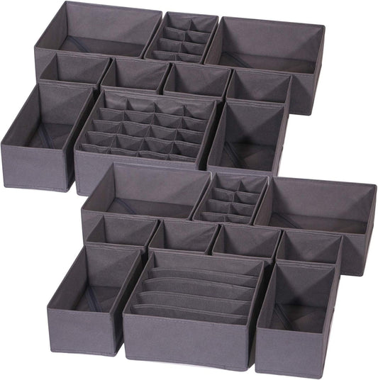 DIOMMELL Paquete de 21 cajas de almacenamiento de tela plegables para armario,...
