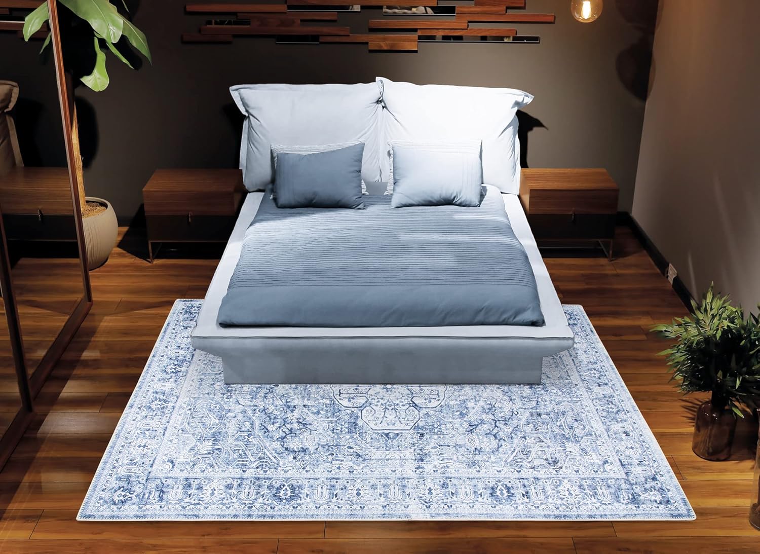 Bloom Rugs - Tapete tipo medallón tradicional para sala de estar, lavable y...