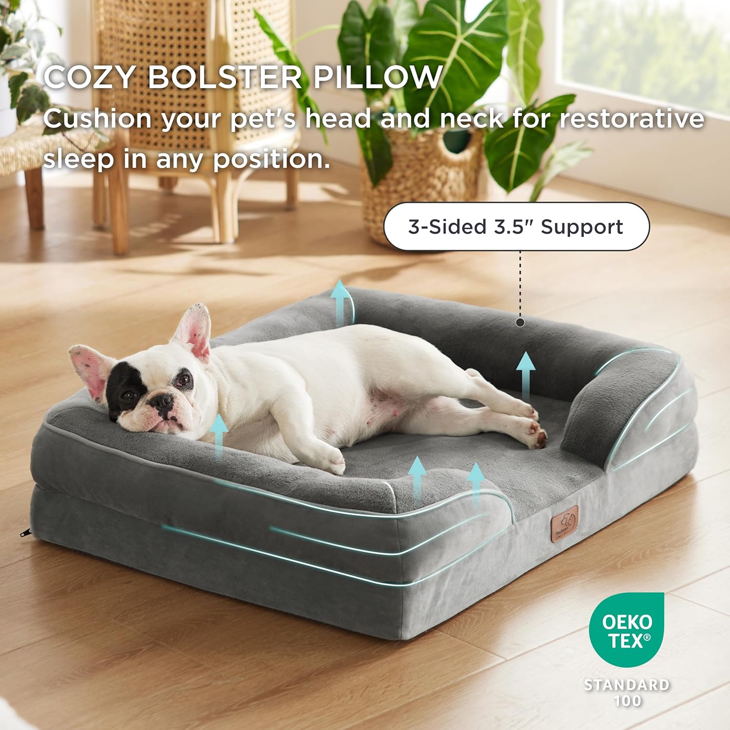 Bedsure - Cama ortopédica mediana para perros, sofá cama impermeable para...