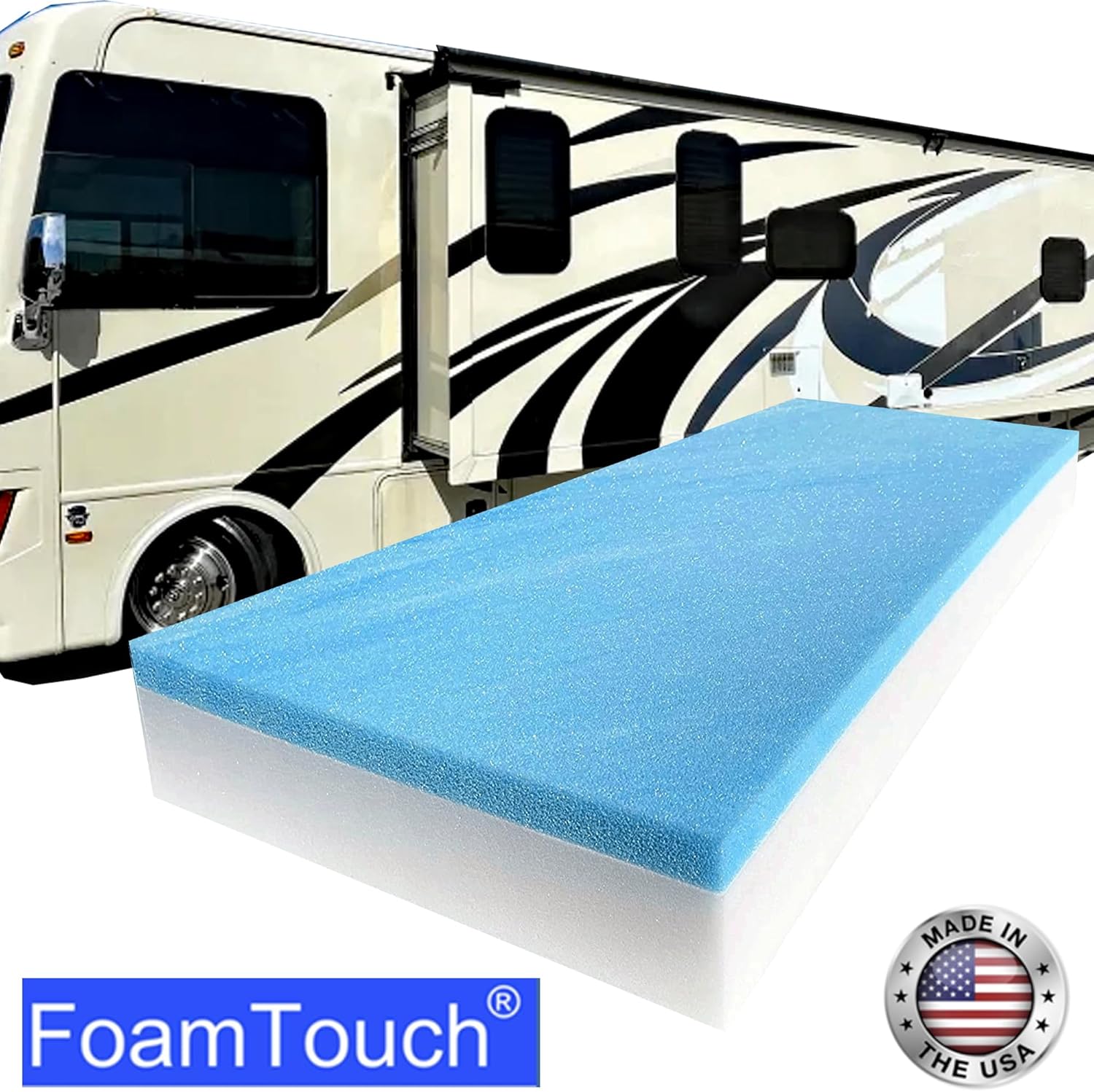 FoamTouch Colchón litera de 3 pulgadas de alto x 32 pulgadas de ancho x 75...