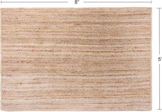 Alfombra rectangular tejida a mano trenzada 100% yute natural Alfombras