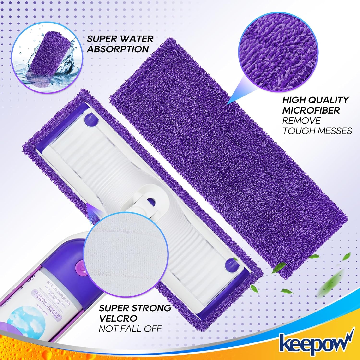 KEEPOW Almohadillas de repuesto para mopa eléctrica Swiffer, almohadillas para...