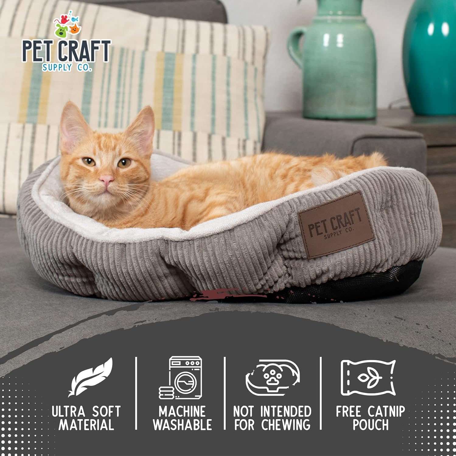 Pet Craft Supply Cama para gatos de interior  Cama para gatitos  Lavable a...