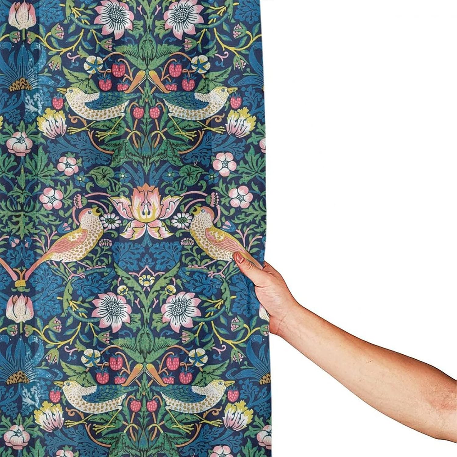 William Morris - Cortina de ducha, diseño de flores vintage en acuarela, juego...