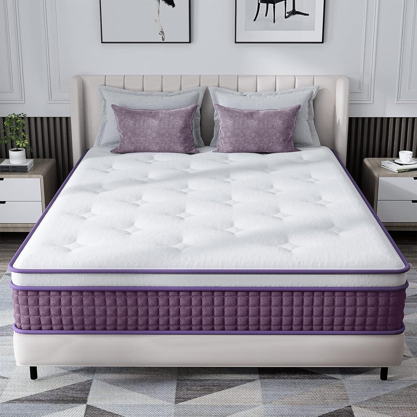 Twin Mattress, 12 Inch Hybrid Twin Mattress, Twin Size Mattress in a Box, Plush
