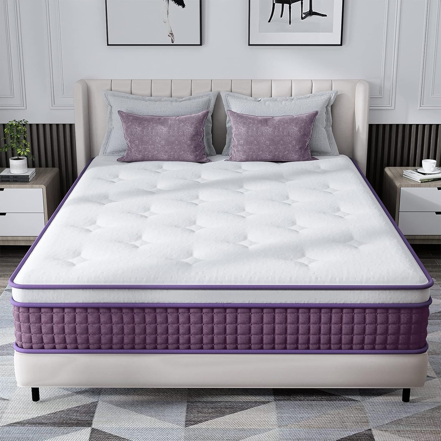 Twin Mattress, 12 Inch Hybrid Twin Mattress, Twin Size Mattress in a Box, Plush
