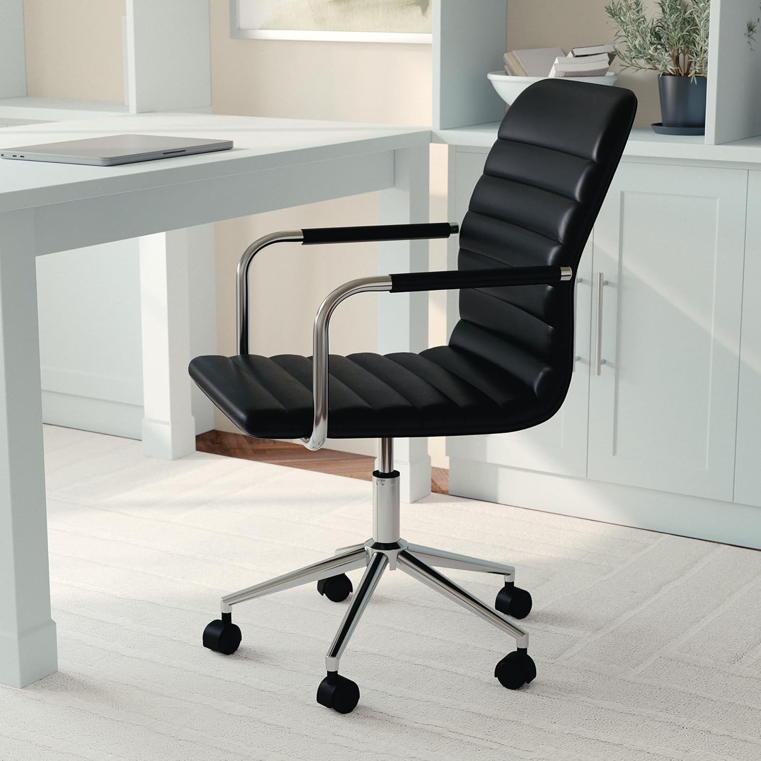 Martha Stewart Taytum - Silla giratoria con reposabrazos para oficina en casa...