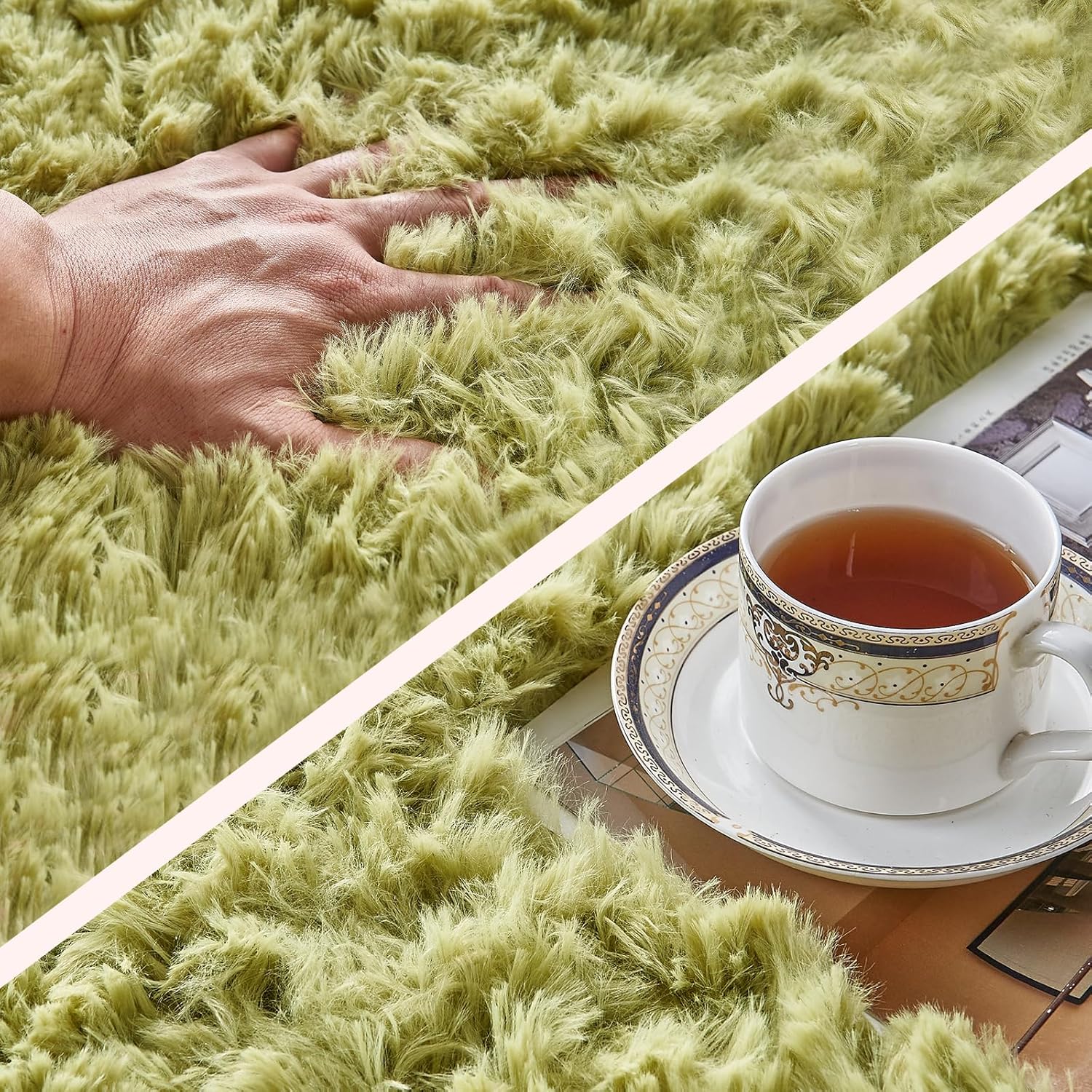 TABAYON Alfombras modernas de lujo de 6 x 9 pies, para interiores y sala de...