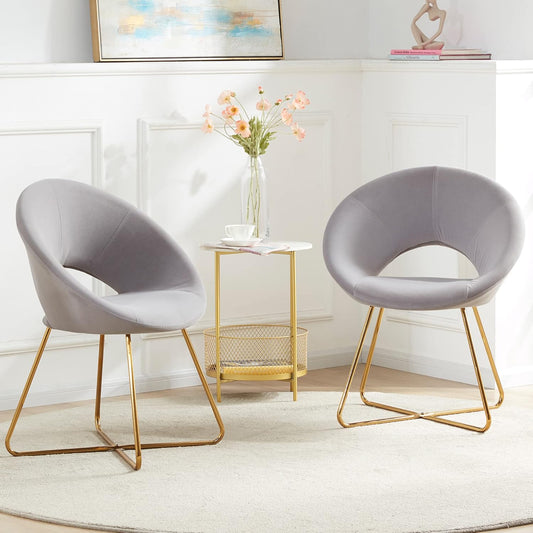 BELLEZE Juego de 2 sillas decorativas modernas de terciopelo, cómodas sillas de...