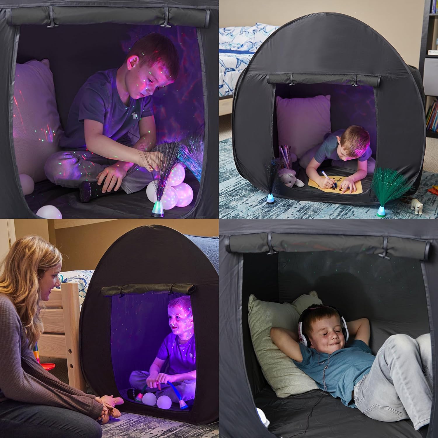 Tienda de campaña sensorial  Esquina tranquila para que los niños jueguen y se...