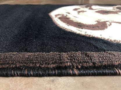 Carpet King Skull Alfombra larga de pasillo, diseño marrón y negro, 134 (32