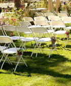 Paquete de 10 sillas plegables de plástico blanco, sillas portátiles de fiesta,...