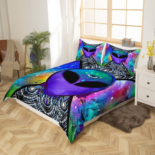 Erosebridal Trippy - Funda de edredón de alienígena tamaño Queen, funda de...