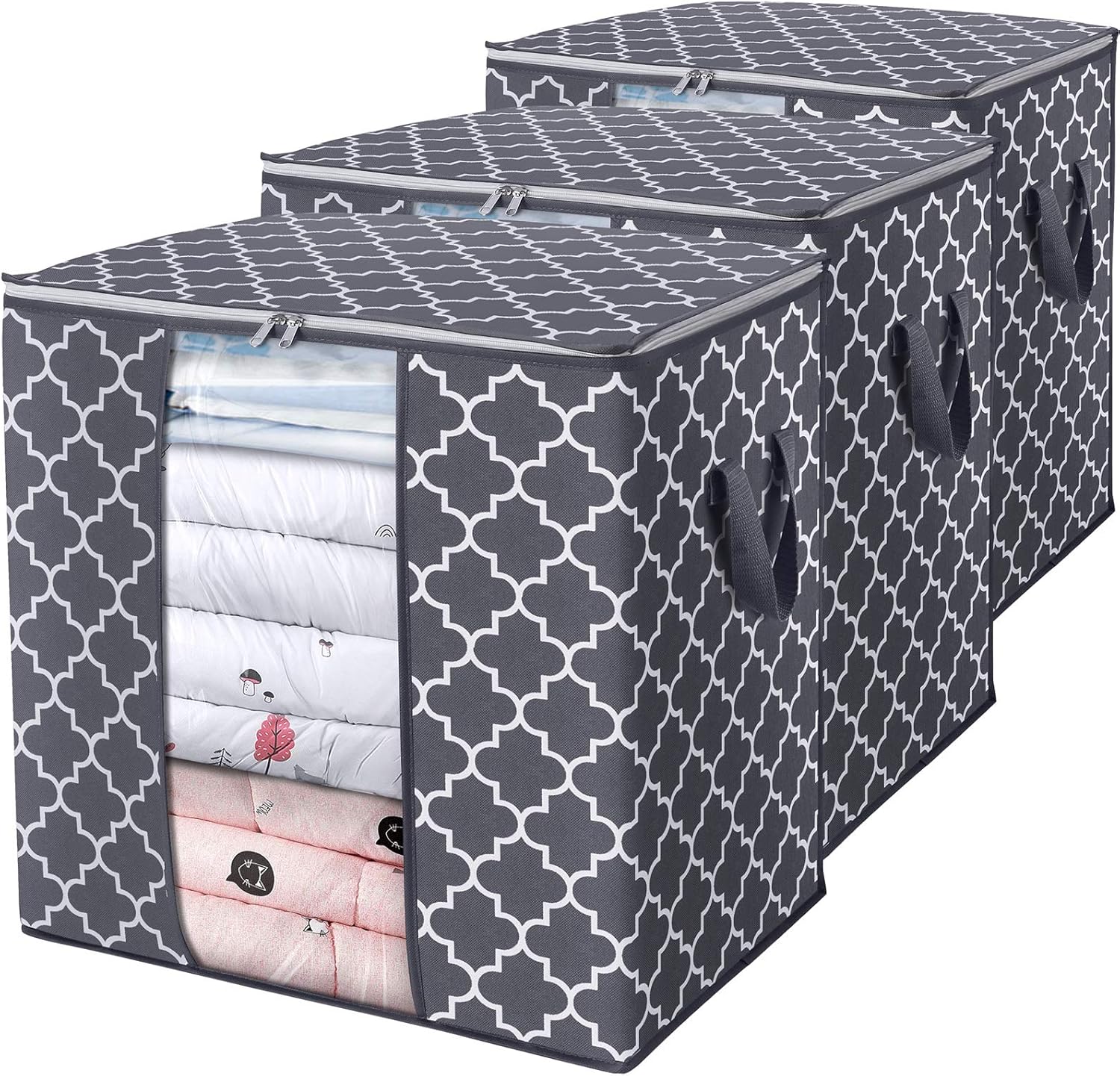 WISELIFE - Bolsas grandes de almacenamiento 3 paquetes100 litros Organizador de...