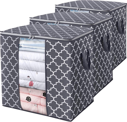 WISELIFE - Bolsas grandes de almacenamiento 3 paquetes100 litros Organizador de...
