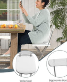 S AFSTAR Juego de 8 sillas plegables de plástico con asiento ancho y respaldo...