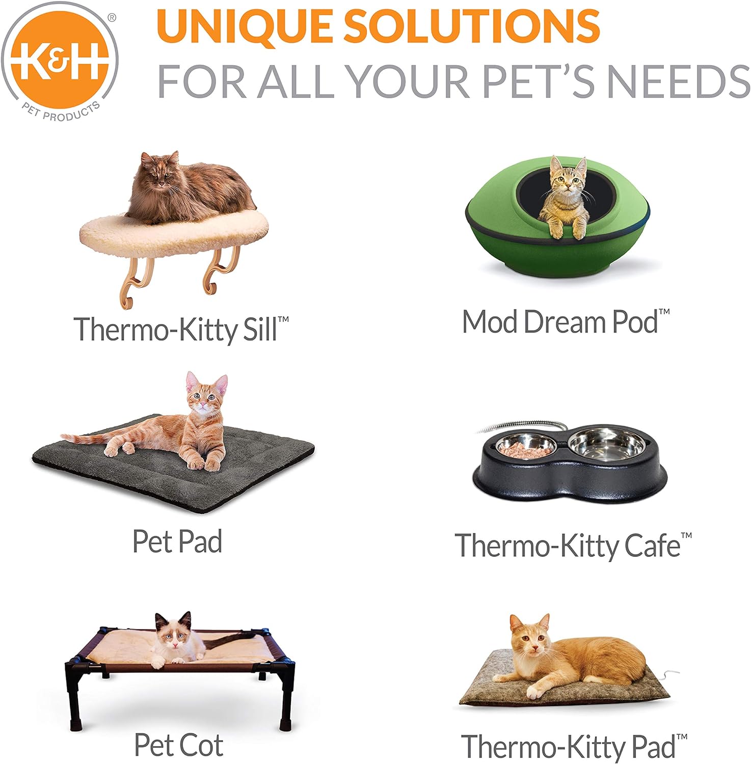 K&H Pet Products Cama térmica para gatos de interior, cama térmica de espuma...