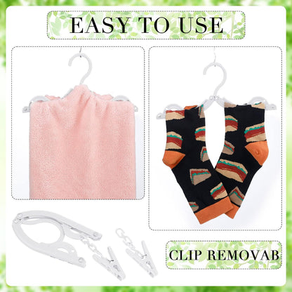 Perchas plegables de viaje plegables con clips, perchas plegables para ropa,