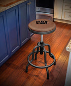 Cat Taburete rústico de diseñador para tienda, cojín de asiento de piel...