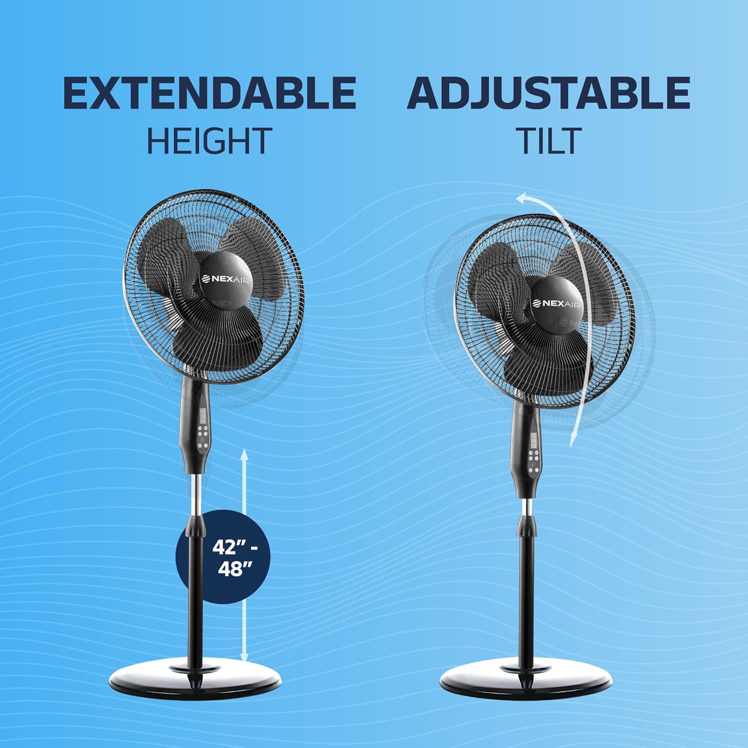 Ventilador oscilante de pie de pedestal de 16 pulgadas, ventilador silencioso...