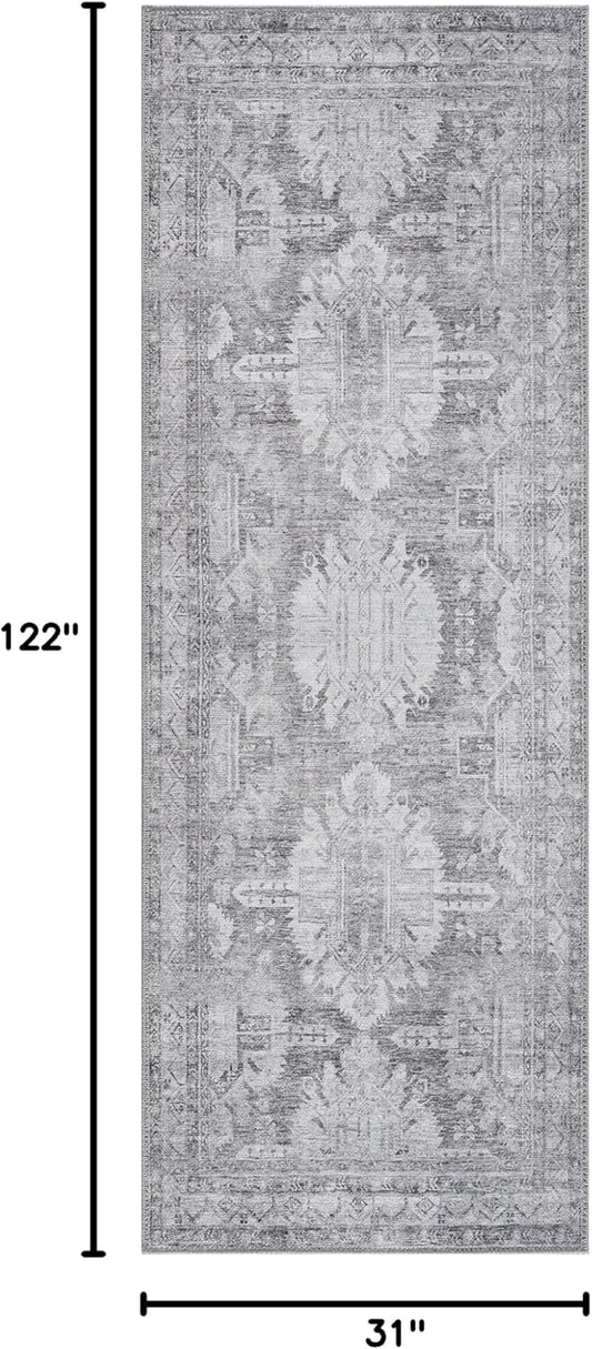 Bloom Rugs - Tapete tradicional de pasillo lavable, para entrada, baño y...