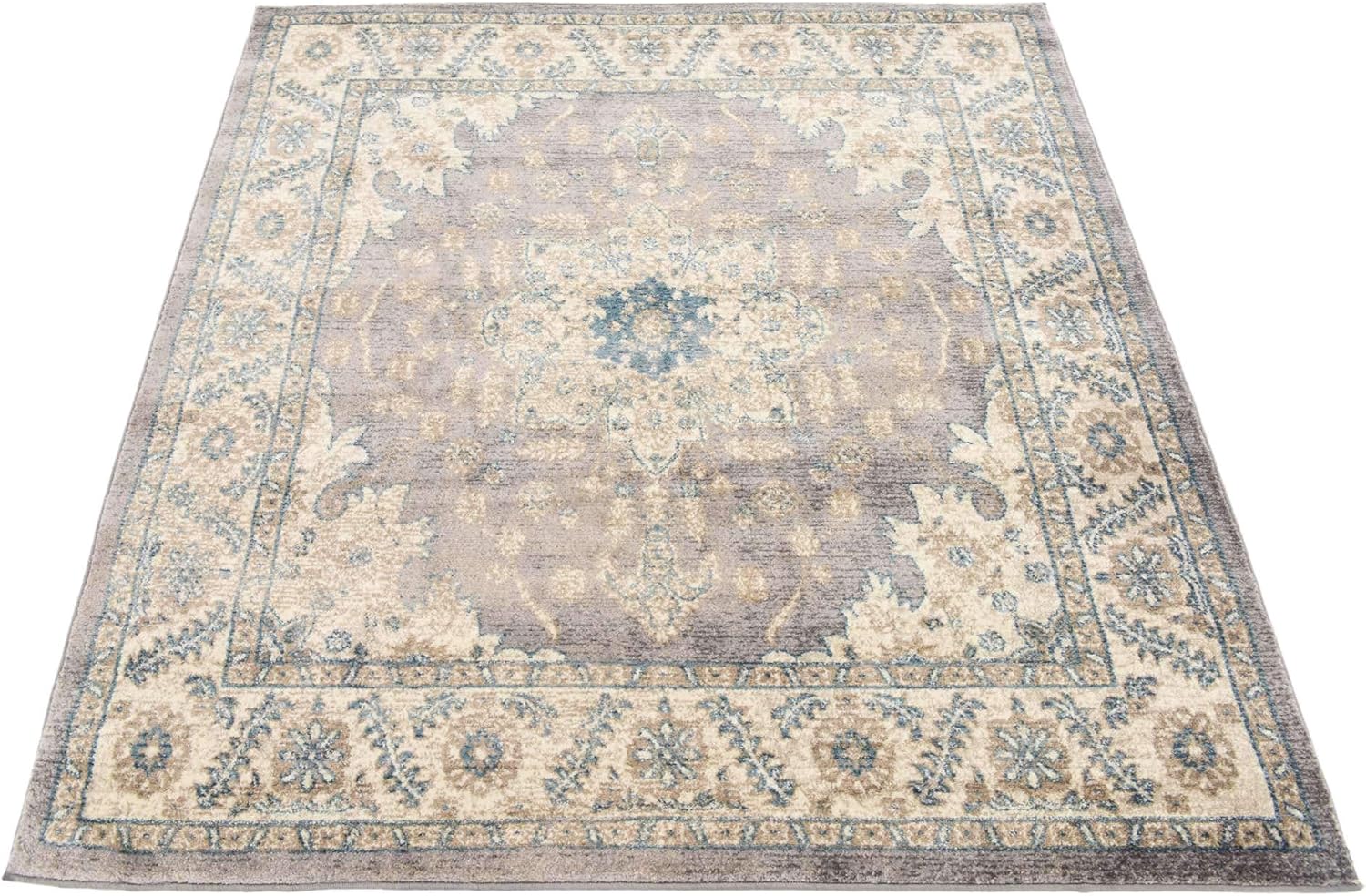 Salzburg Collection Alfombra clásica de diseño tradicional oriental con borde
