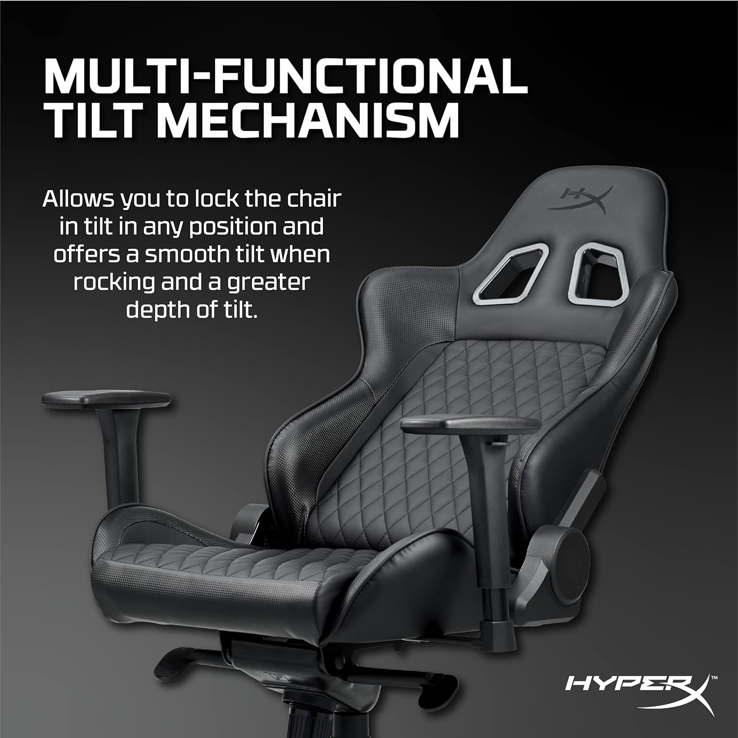 HyperX Jet Black - Silla ergonómica para videojuegos, tapicería de cuero, silla...