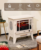 TURBRO Suburbs - Chimenea eléctrica Wi-Fi de 25 pulgadas con sonido crepitante,...