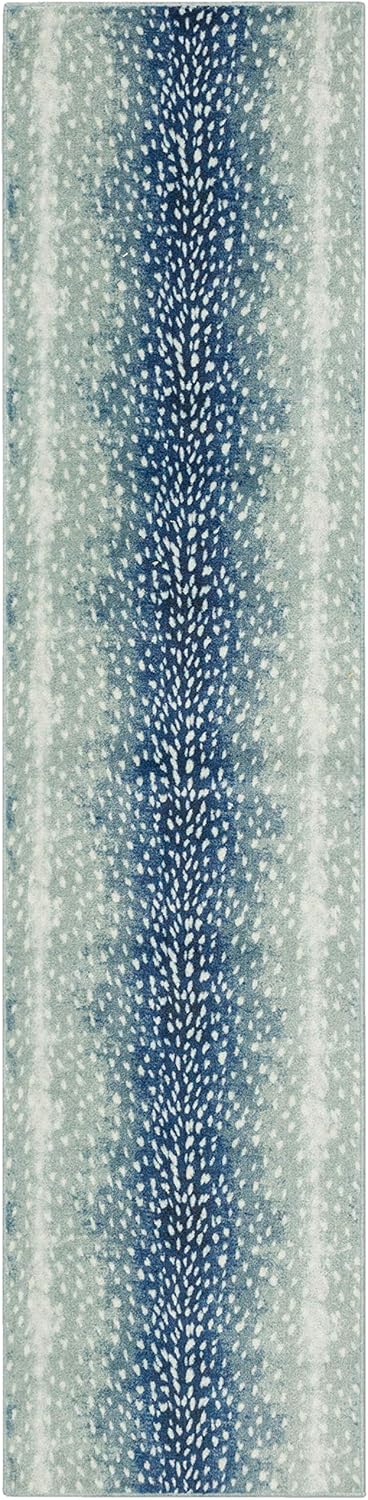 Mohawk Home Alfombra de corredor con estampado animal azul de piel de antílope...