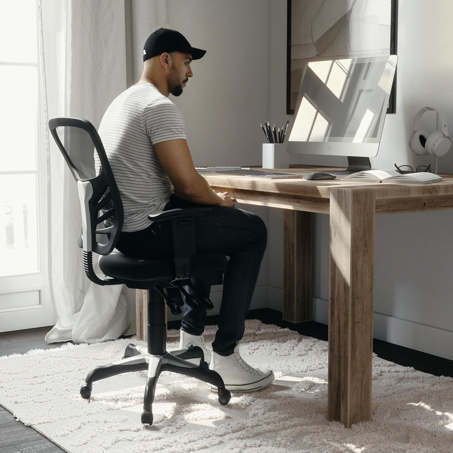 Flash Furniture Nicholas Silla giratoria de oficina y juegos, ergonómica, de...