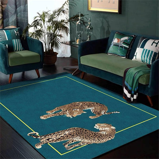 Alfombras de área de leopardo, 3 x 5 pies, estampado de hoja de palma de...