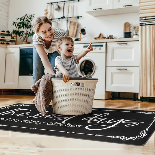 Alfombra antideslizante para cuarto de lavado, 20 x 60 pulgadas, alfombra de
