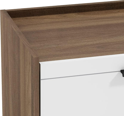 Laury Mesita de noche con 2 cajones, mesita de noche con almacenamiento, mesa