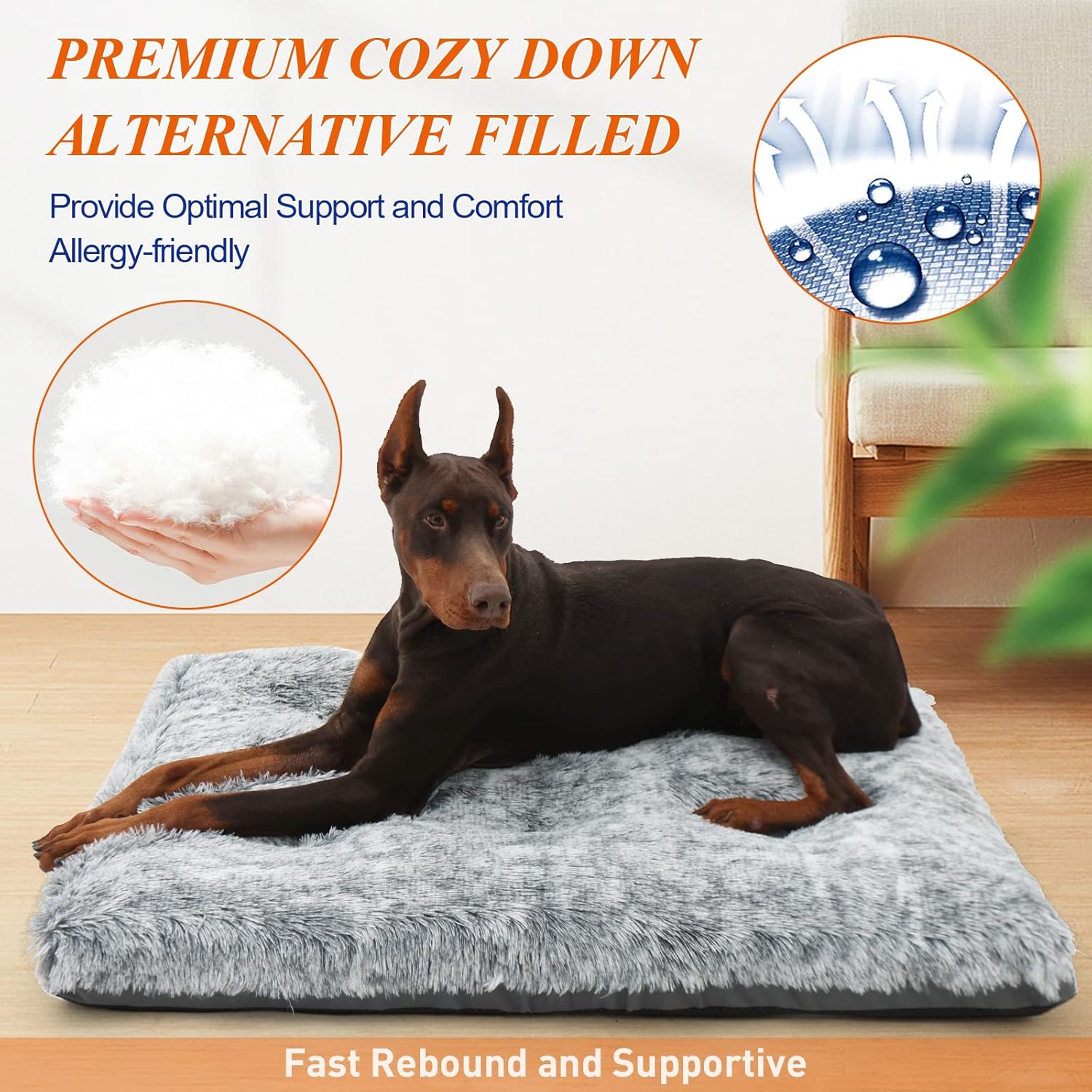 KISYYO - Camas para perros grandes, cómodas y fijas, para jaulas, lavables, 36...