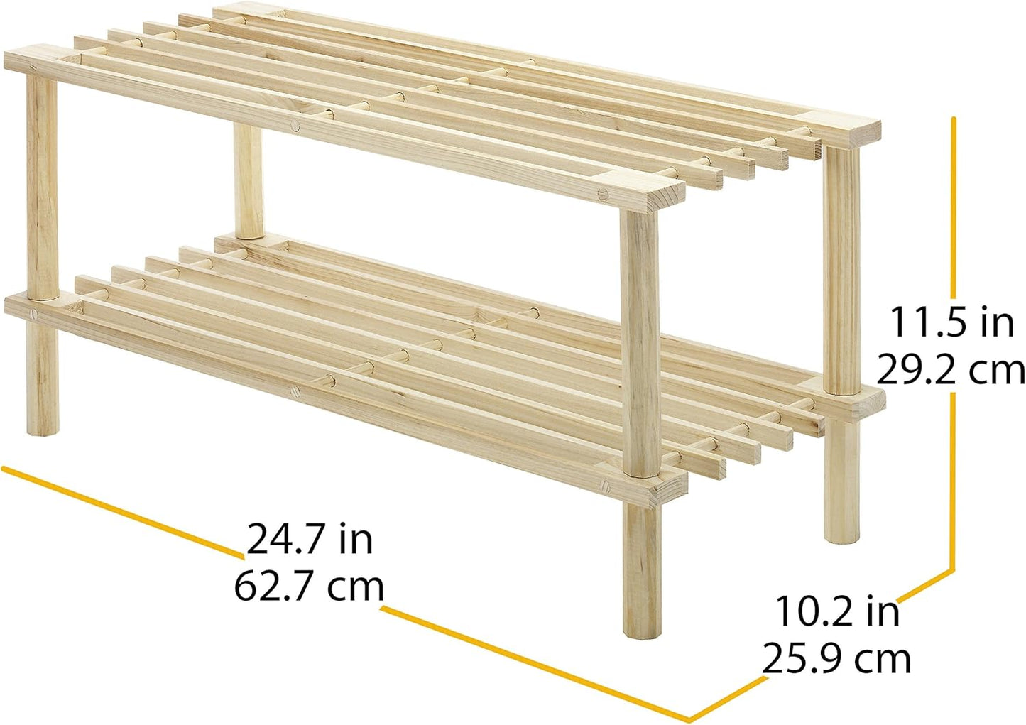 Estantería Whitmor de madera con 2 niveles