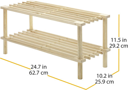 Estantería Whitmor de madera con 2 niveles