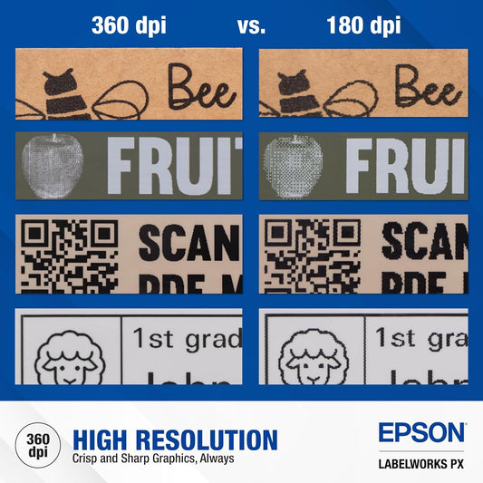 LABELWORKS Epson LW-C610PX Impresora de etiquetas Bluetooth portátil de alta...