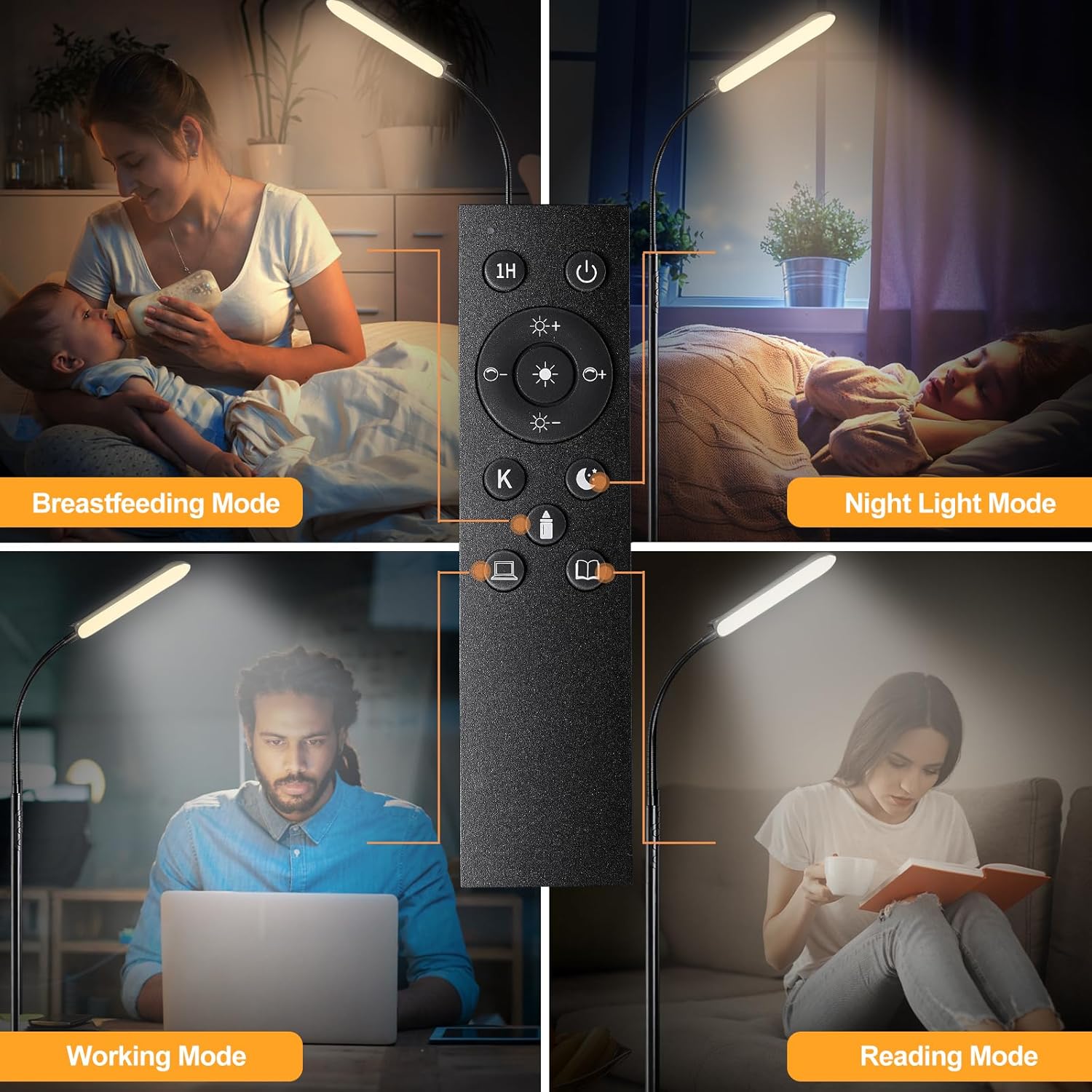 Lámpara De Pie, 18 W, 1800 Lúmenes, Lámpara De Pie LED Súper Brillante Con Control Remoto