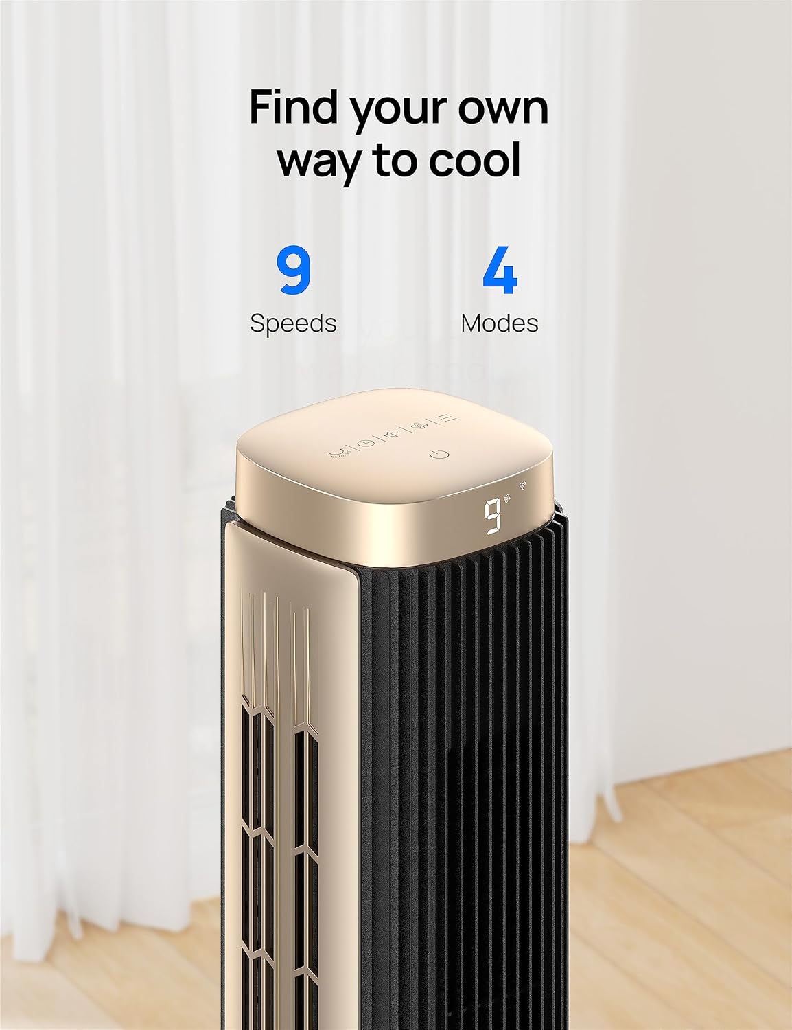 Dreo Ventilador de torre para dormitorio, ventilador inteligente sin aspas de...