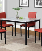 Roundhill Furniture Juego de comedor de metal Citico de 5 piezas con tapa de