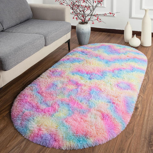 Alfombras esponjosas para dormitorio, alfombra de área bonita para niñas y