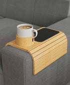 Soporte para taza de sofá, bandeja para brazo de sofá con soporte giratorio de...