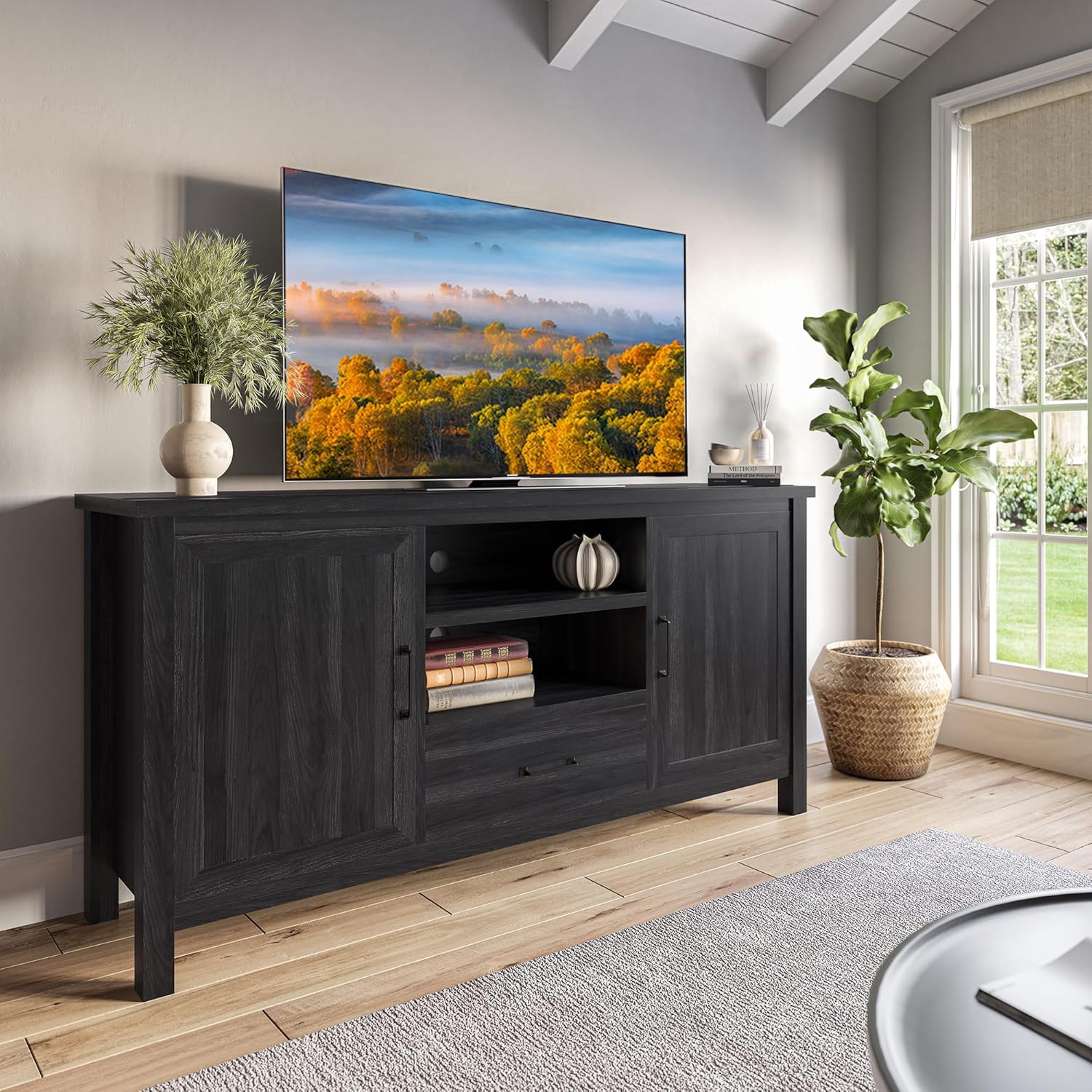 BELLEZE Moderno soporte de TV de granja de 60 pulgadas o centro de...