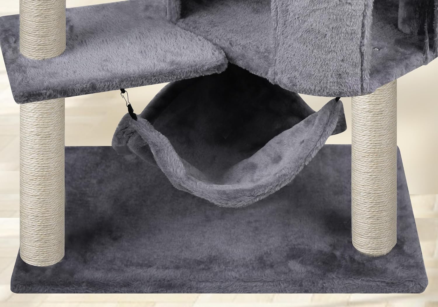 YUNIQUE Árbol para gatos con condominio para gatos y hamaca grande, gris