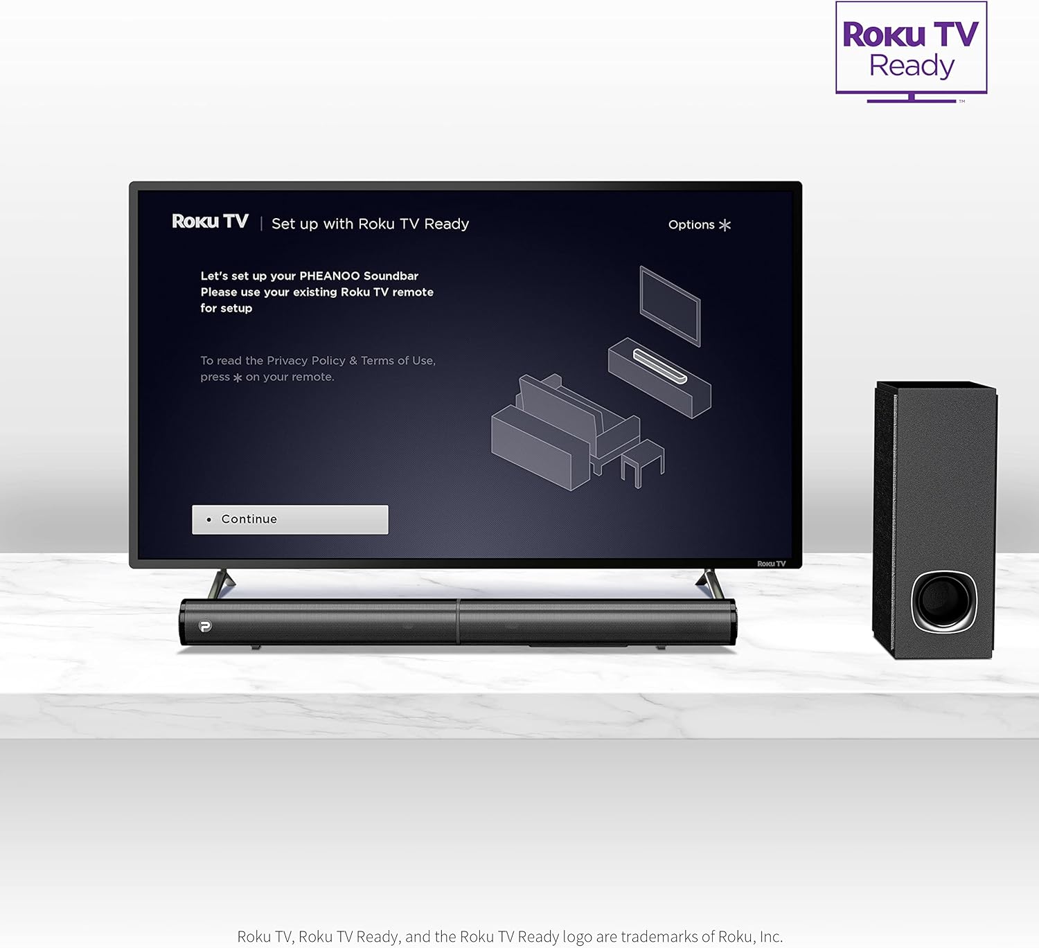 Barra de sonido para TV, barra de sonido PHEANOO 2.1 CH con subwoofer, HDMI...